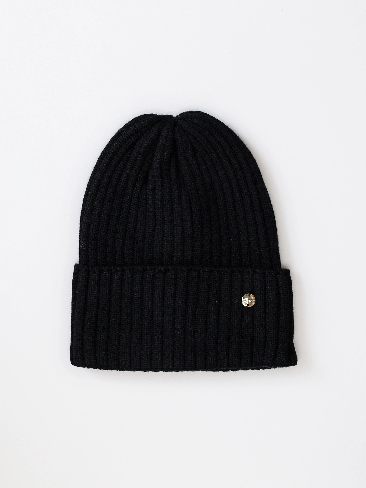 Шапка-бини из смесовой вискозы с отворотом в ассортименте